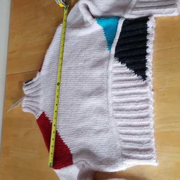 ZARA Color Blocking Design Half High Neck Sweater - Picture 7 of 9